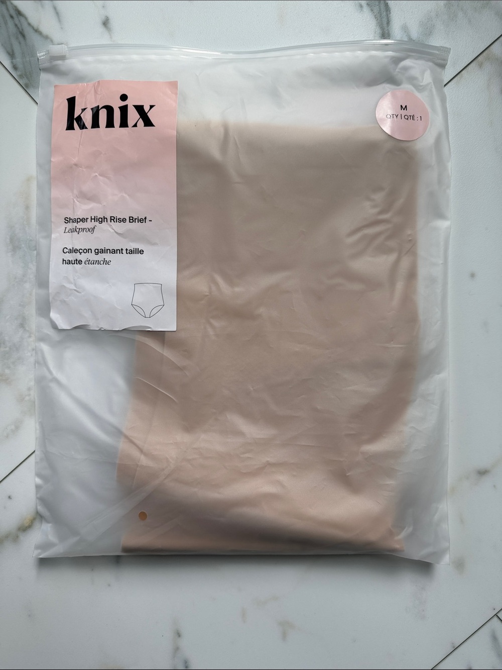knix Leakproof High-Rise Shaper Brief in Warm Sand